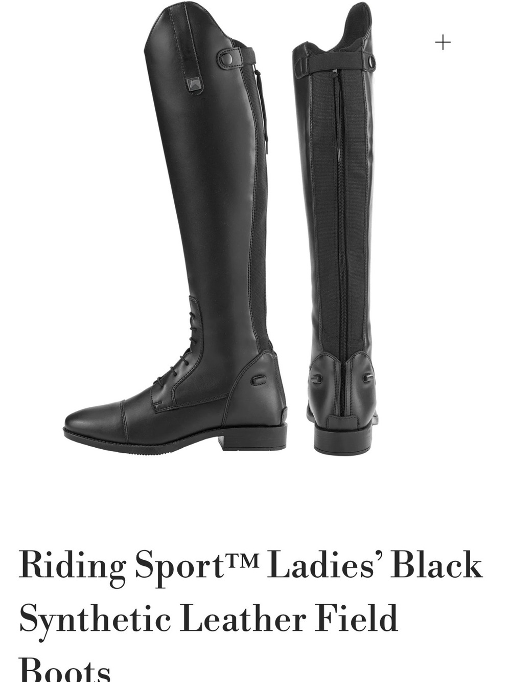 Riding Sport Ladies' Black Synthetic Leather Field Riding Boots